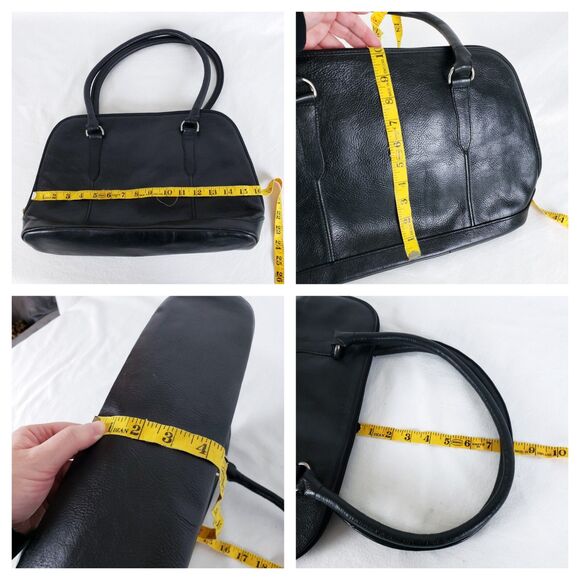 Ellington Satchel Tote Bag Black Leather Structured Retro 90s Minimalist City - Picture 11 of 11